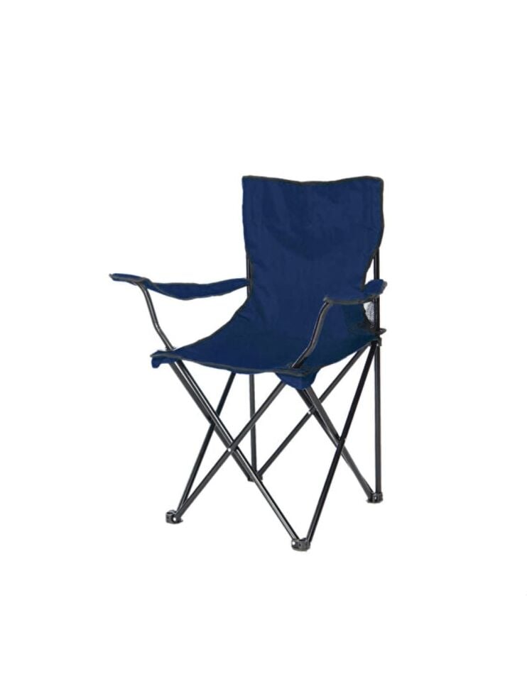 Metal Katlanır Kamp Karavan Doğa Piknik Plaj Sandalyesi 2 Adet Mavi