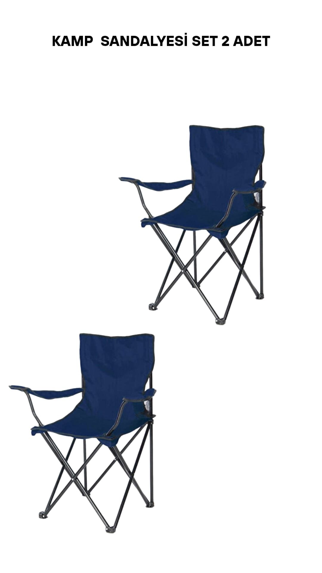 Katlanır Kamp Doğa Piknik Sandalyesi Kılıf Hediyeli 2 Adet Lacivert