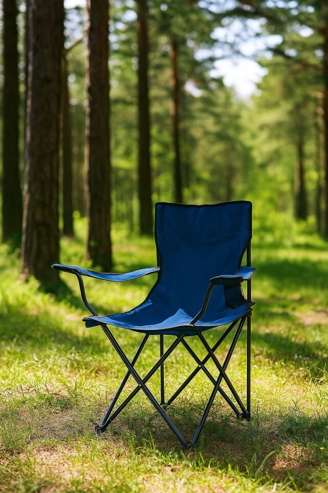 Katlanır Kamp Doğa Piknik Sandalyesi Kılıf Hediyeli 2 Adet Lacivert