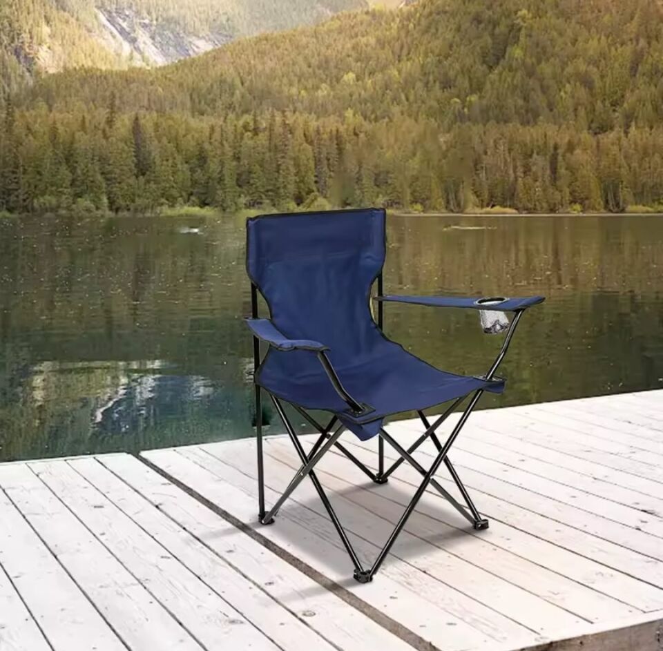 Katlanır Kamp Doğa Piknik Sandalyesi Kılıf Hediyeli 4 Adet Lacivert