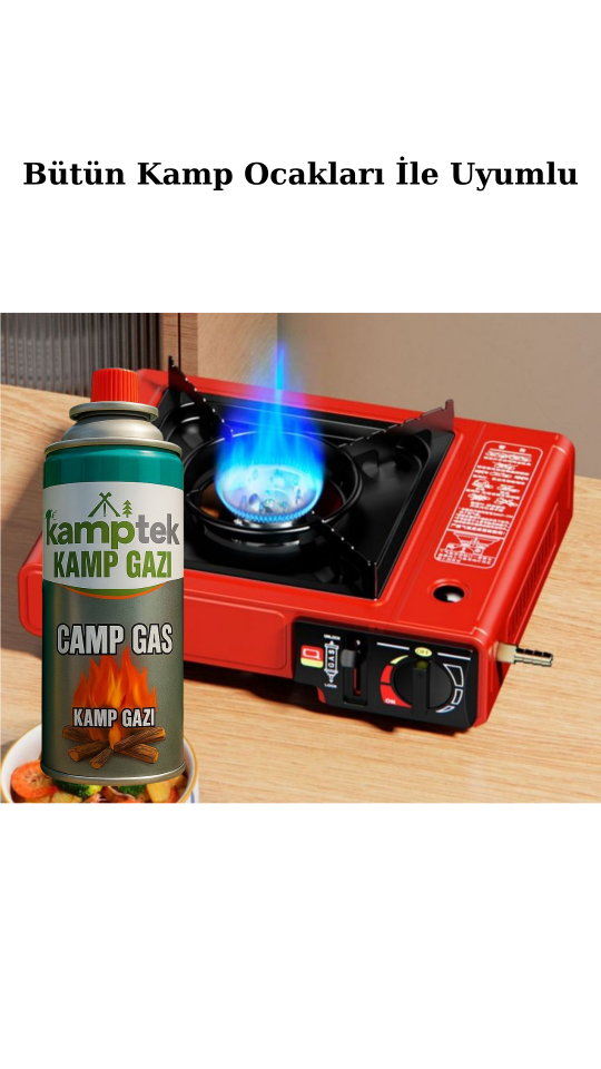 Kamptek  Kamp Ocak Gazı Valfli Pürmüz Kartuşu   15 Adet