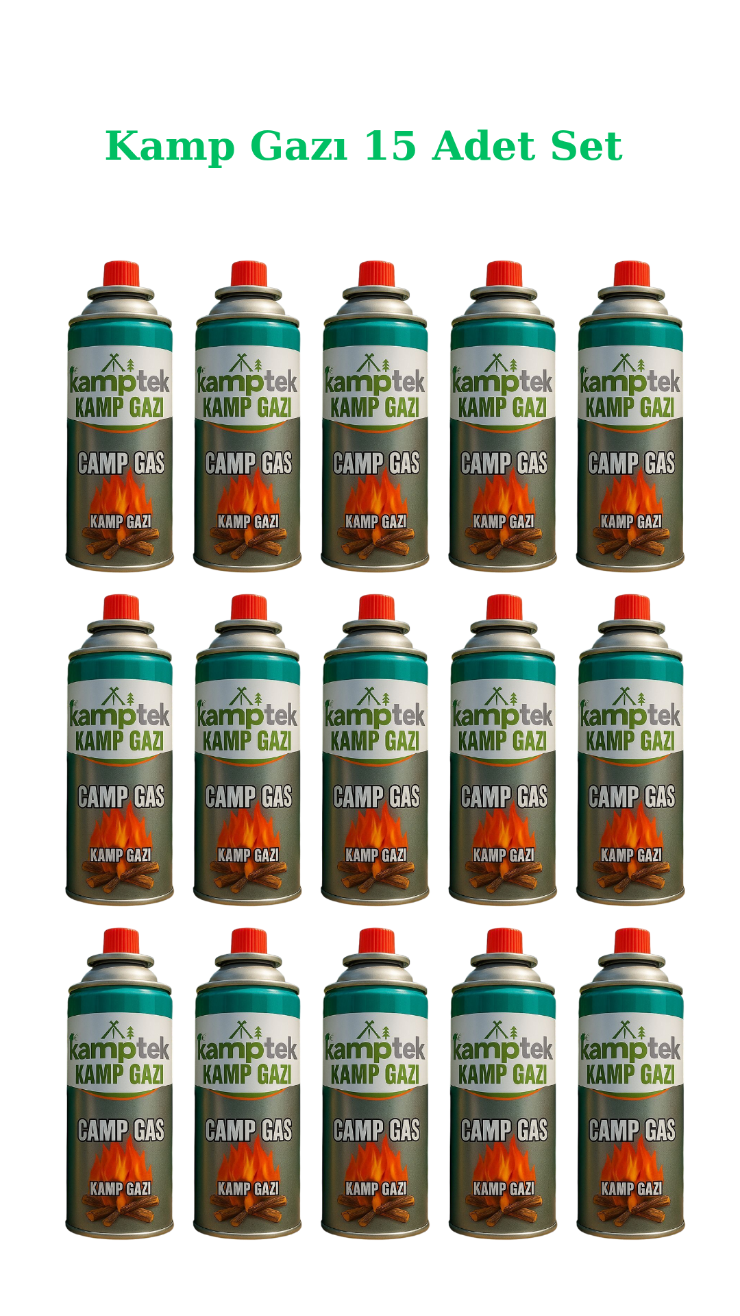 Kamptek  Kamp Ocak Gazı Valfli Pürmüz Kartuşu   15 Adet