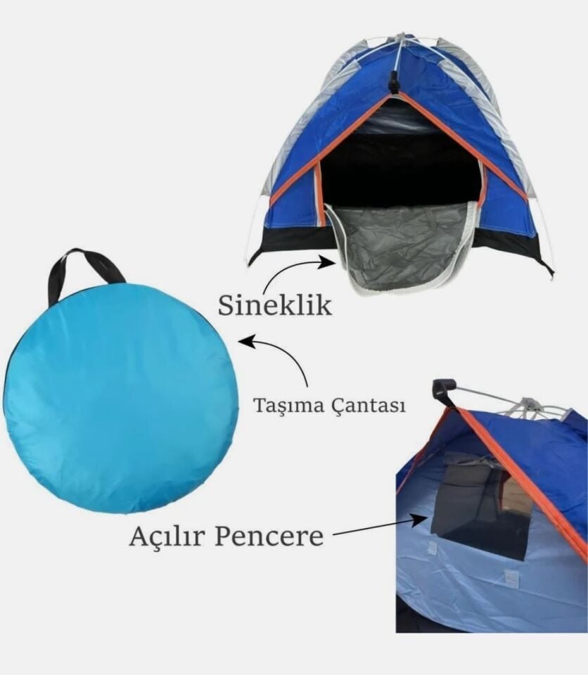 Kamptek Portatif Katlanabilir Evcil Hayvan Çadırı Büyük Boy (74x52x47 Cm)