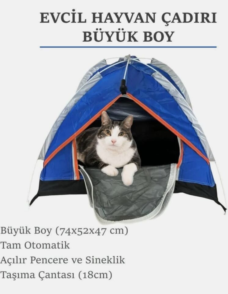 Kamptek Portatif Katlanabilir Evcil Hayvan Çadırı Büyük Boy (74x52x47 Cm)