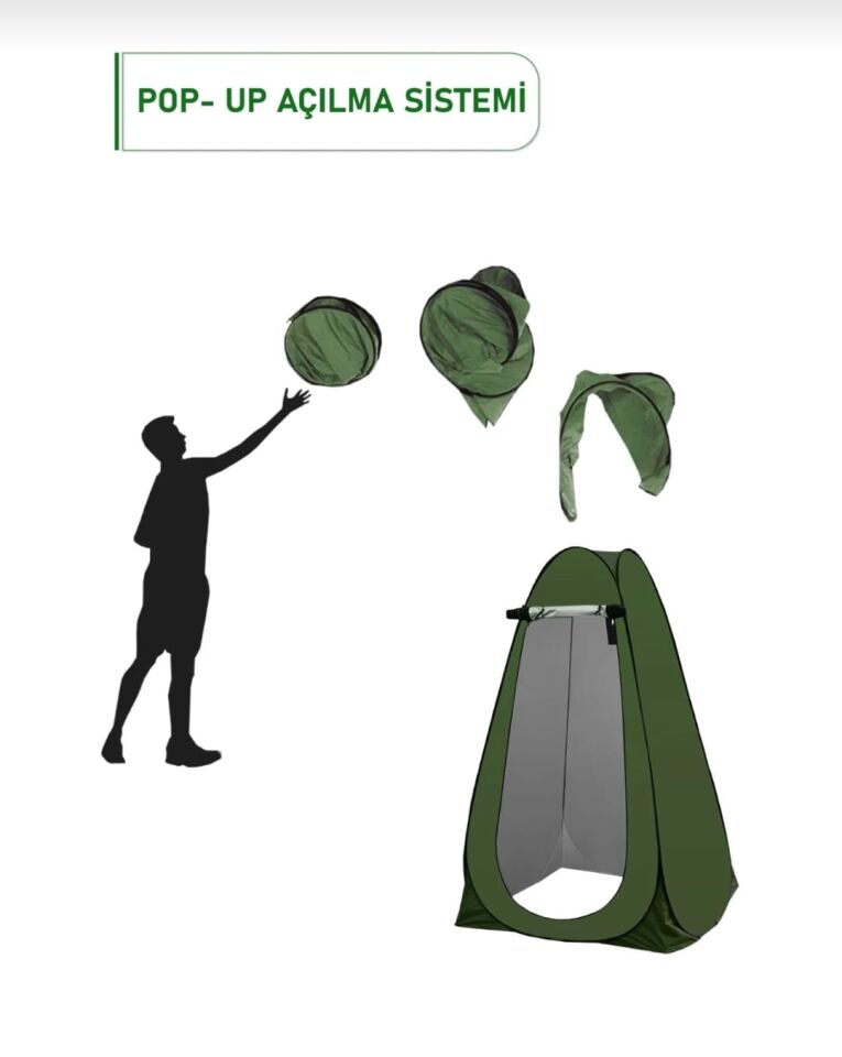 Kamp Alanı Duş Giyinme Wc Çadırı Fotoğrafcı Prova Kabini 190x120x120