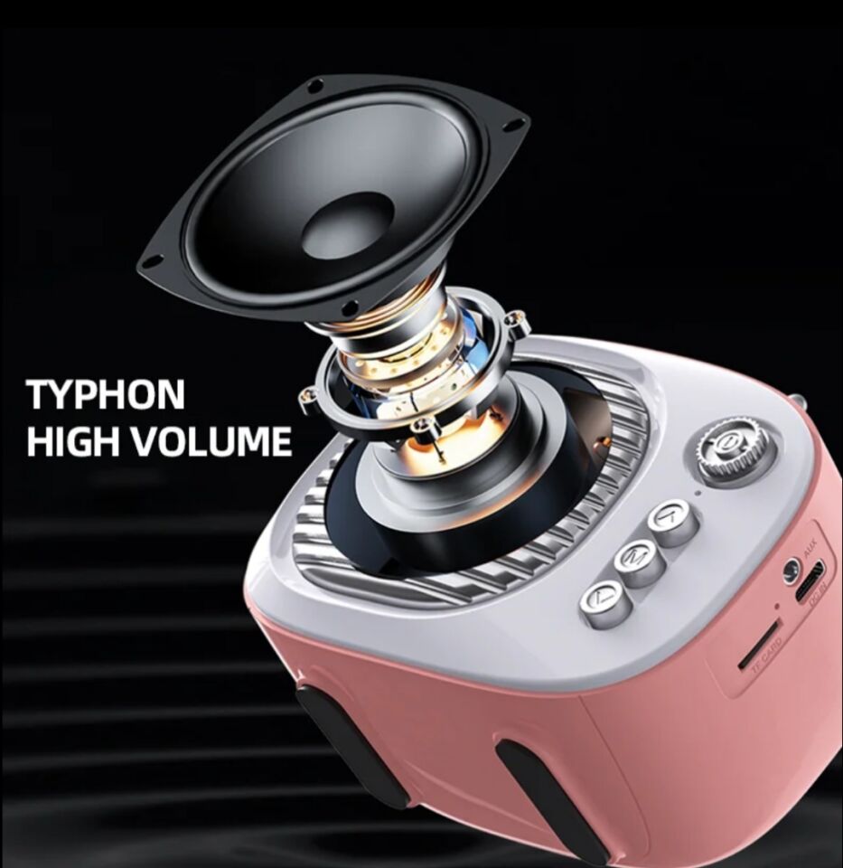 Mini Hoparlör Wintage Tasarım Radyo Taşınabilir Ses Bombası Beyaz