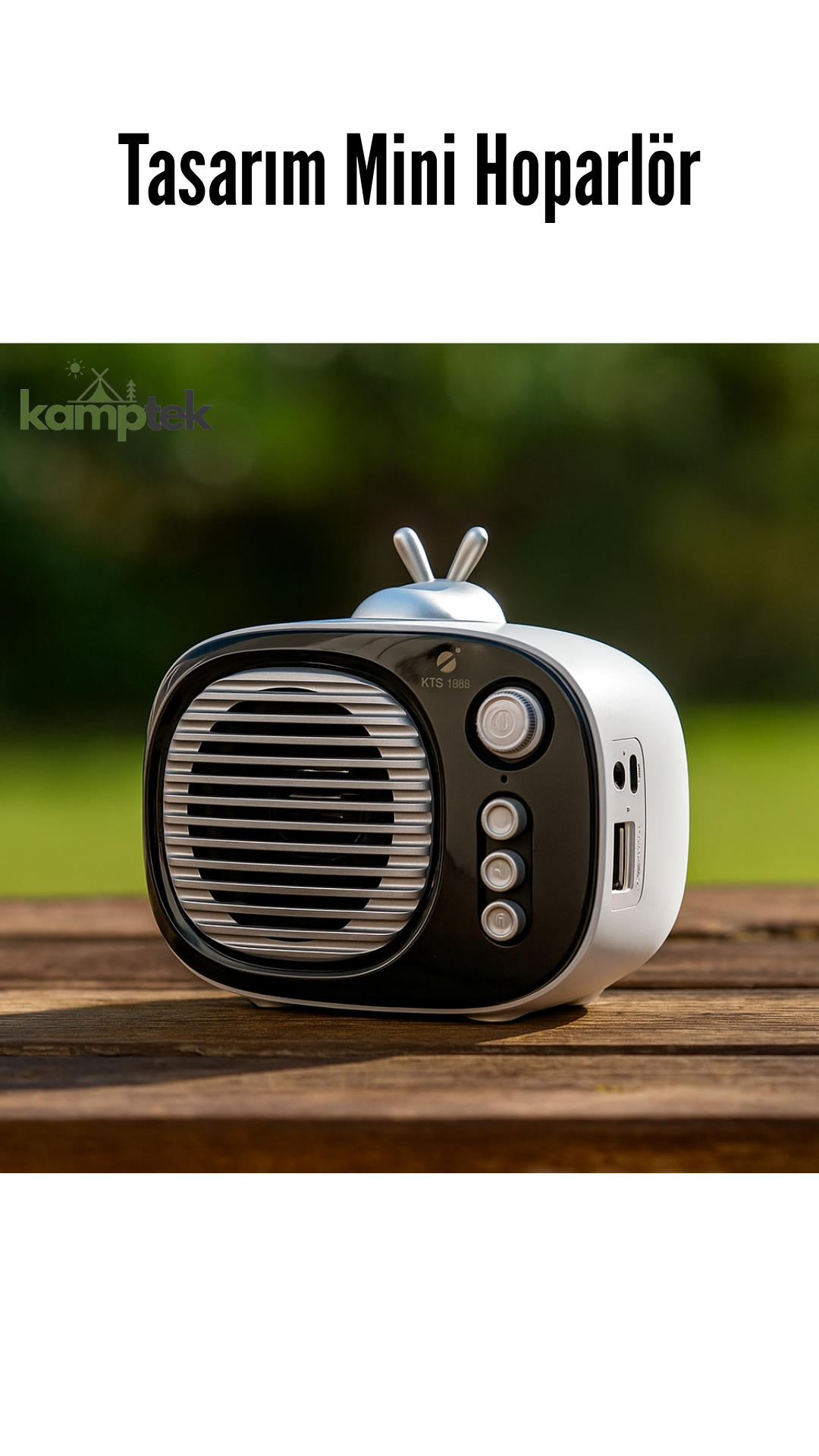 Mini Hoparlör Wintage Tasarım Radyo Taşınabilir Ses Bombası Beyaz