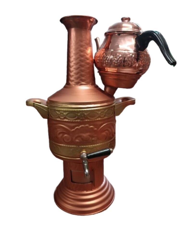 Bakır Semaver 3.5 litre Demlik Dahil 1.4 litre