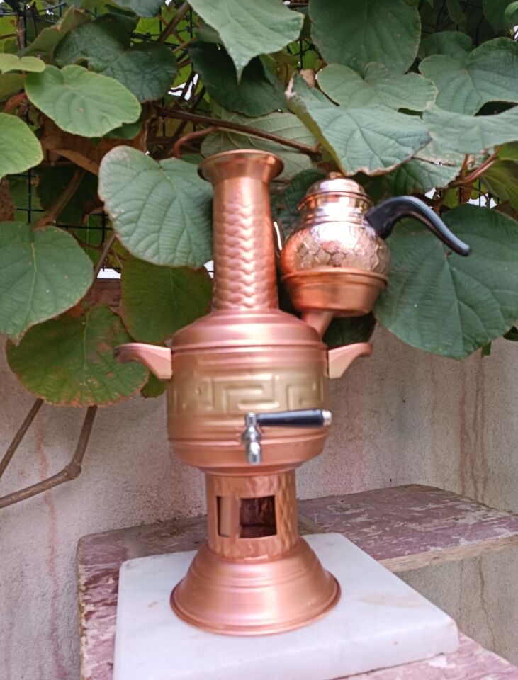 Bakır Semaver 2 litre Demlikli