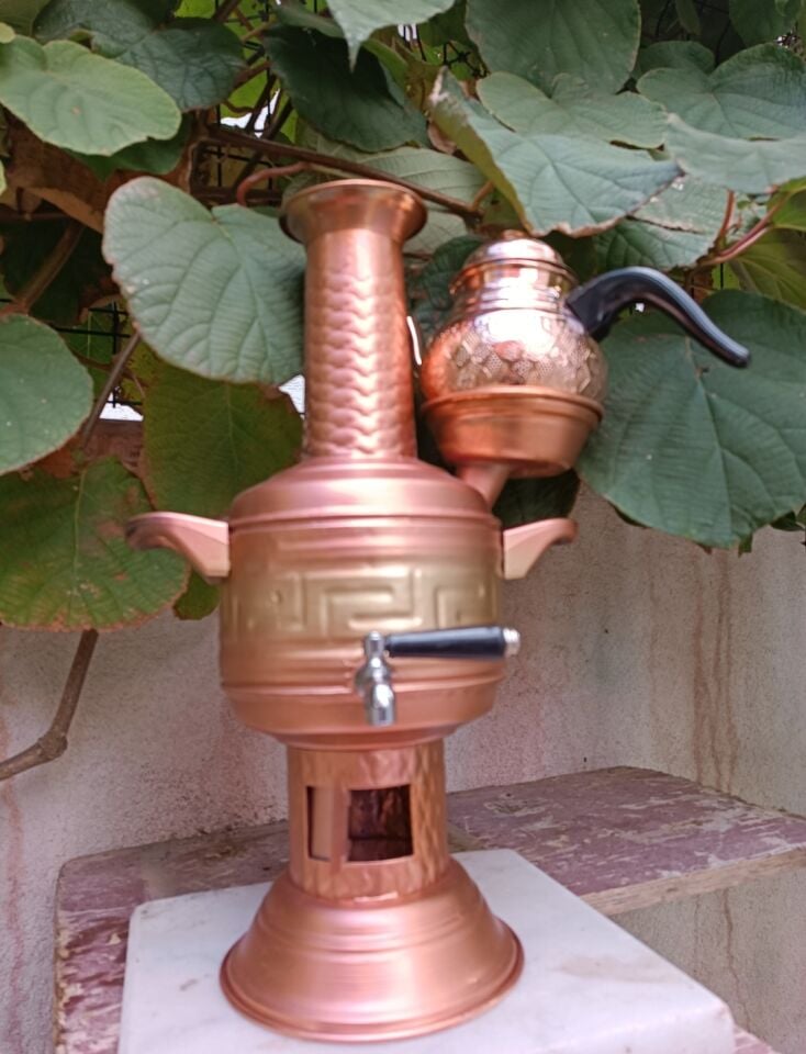 Bakır Semaver 2 litre Demlikli