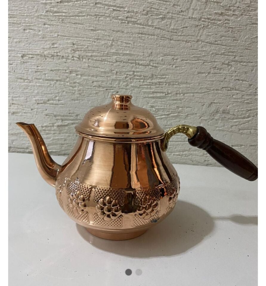 Bakır Semaver Demliği Ahşap Saplı Seri