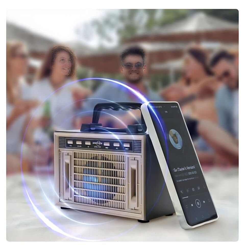 Nostaljik Radyo  Şarj Edilebilir Pilli Bluetooth Radyo, USB/TF/FM'i Destekler Yeni Seri Orta Boy