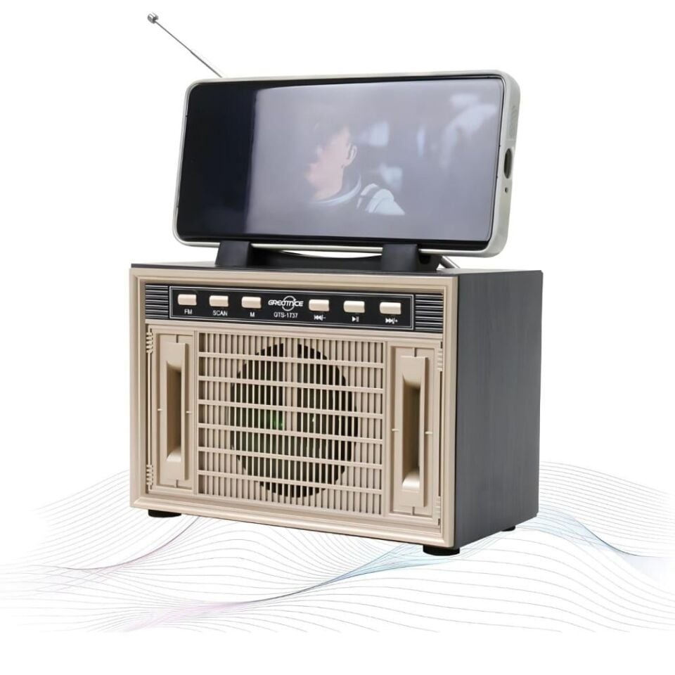 Nostaljik Radyo  Şarj Edilebilir Pilli Bluetooth Radyo, USB/TF/FM'i Destekler Yeni Seri Orta Boy