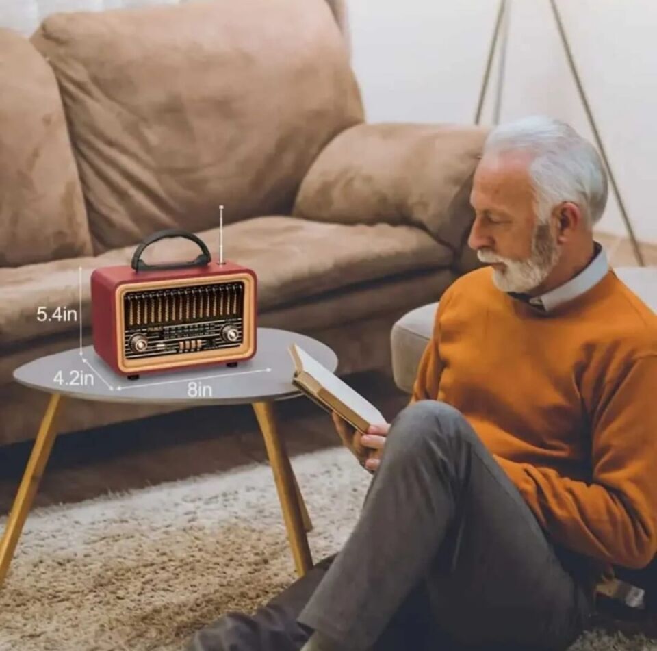 Taşınabilir Nostaljik Fm Radyo Bluetooth + Tf Kart + USB Destekli Ahşap Tasarım Yeni Nesil Radyo Ort