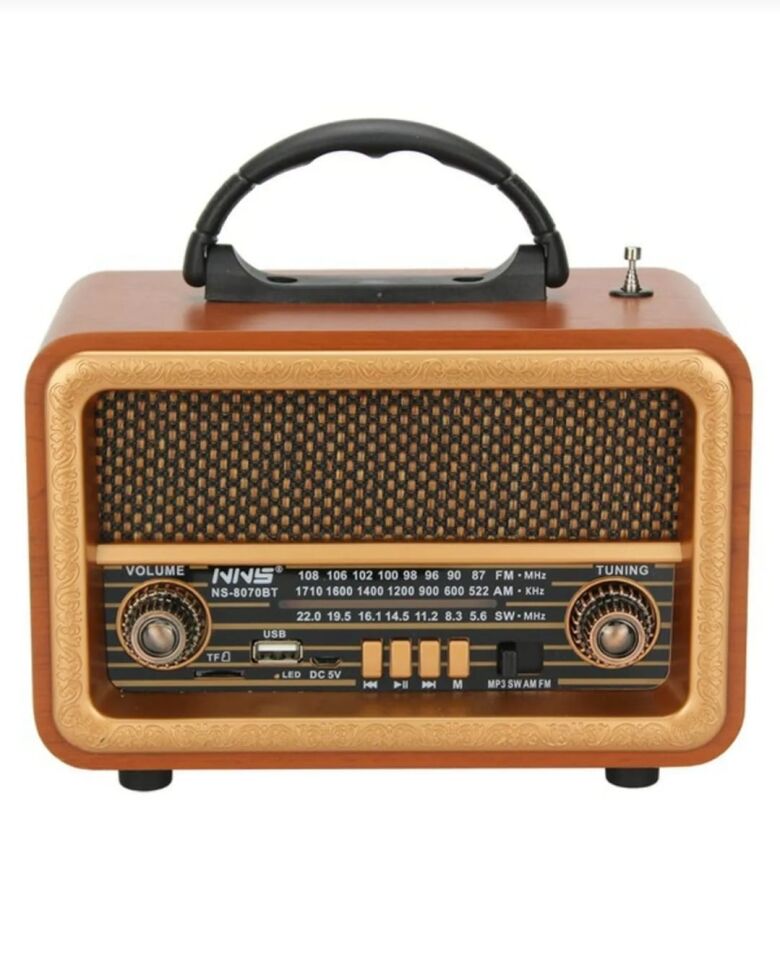 Taşınabilir Nostaljik Fm Radyo Bluetooth + Tf Kart + USB Destekli Ahşap Tasarım Yeni Nesil Radyo Ort
