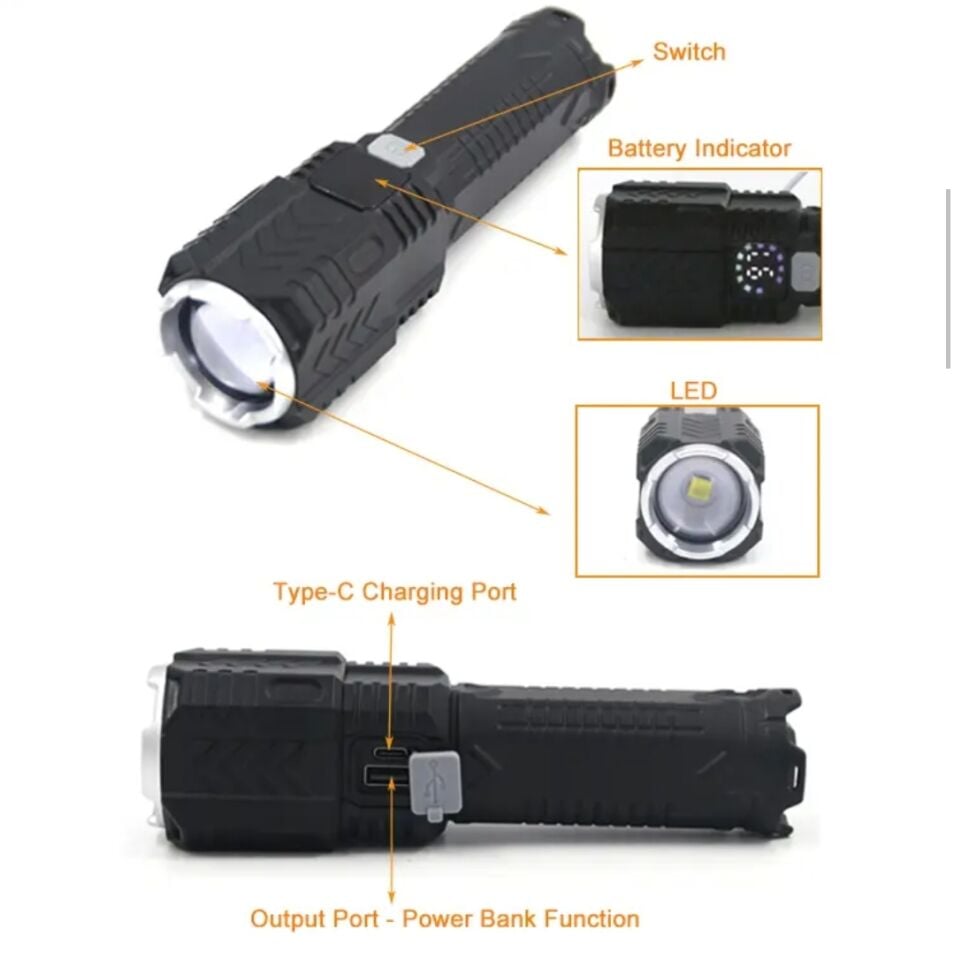 Profesyonel Alaska El Feneri Fonksiyonel 1200 Lümen