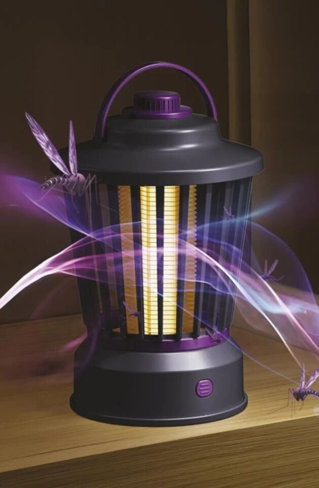 Siyah Şarjlı Uv Işıklı Elektrikli Sivrisinek Öldürücü Lamba Sinek Kovucu Sineksavar