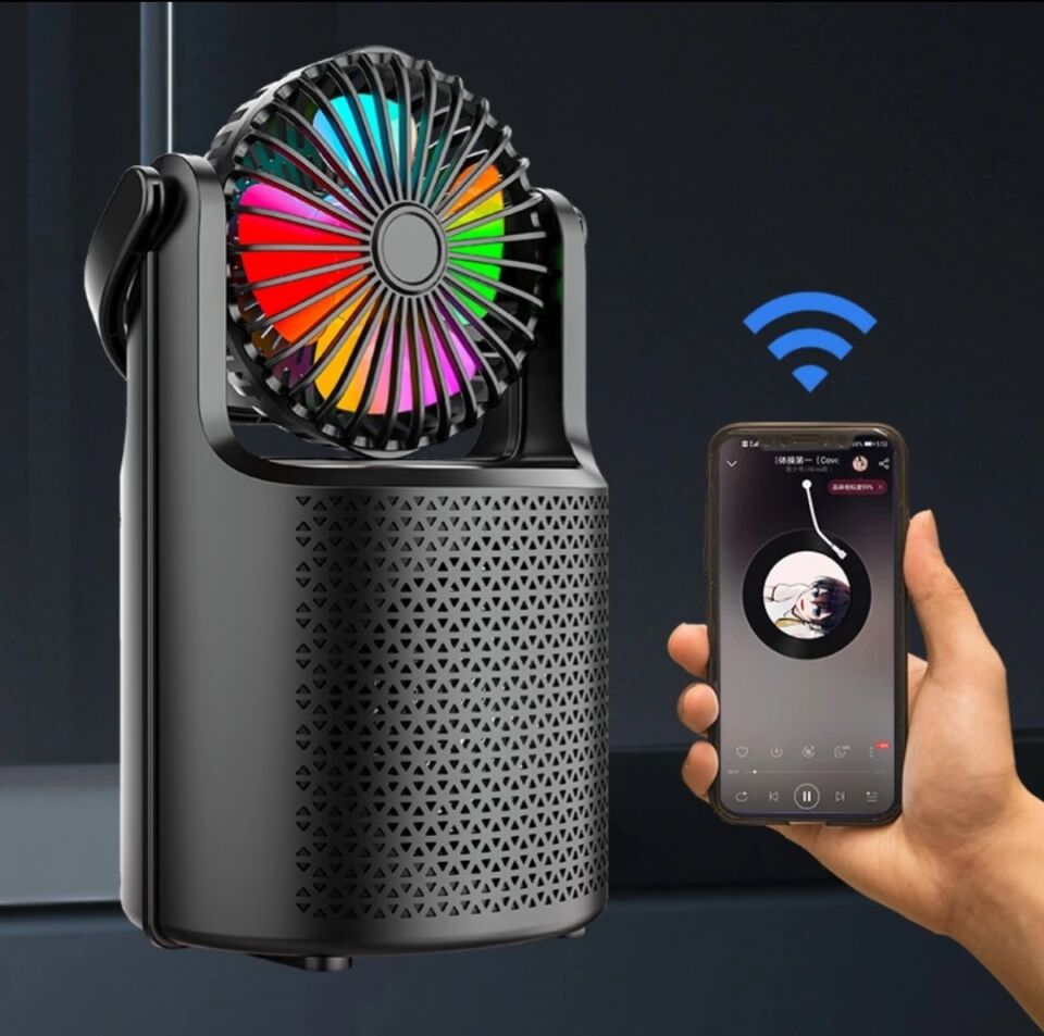 Vantilatörlü Hoparlör RGB LED Işıklı Fonksiyonel Speaker