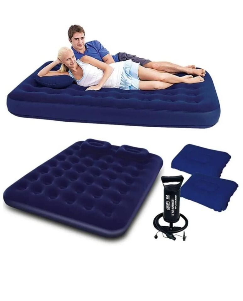 Profesyonel Çift Kişilik Şişme Yatak Doğa Kamp Set Yatak Yastık Manuel Pompa Set Halinde