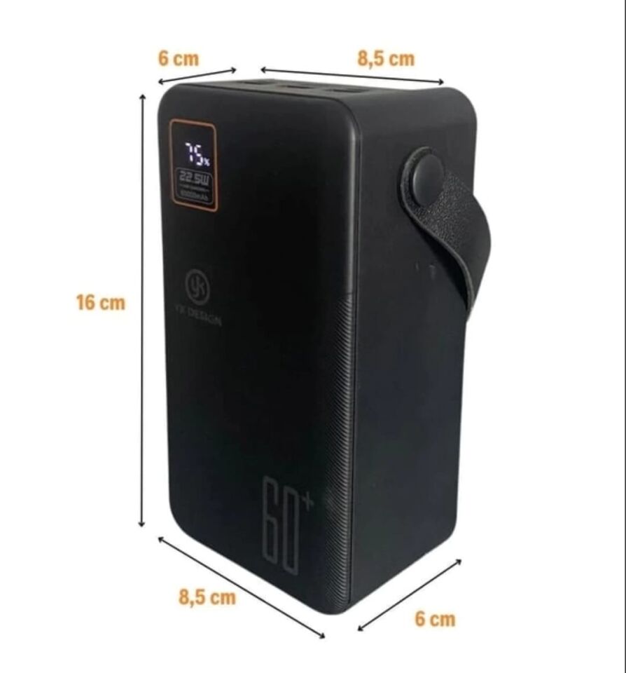 Ultra Dayanıklı Uzun Ömürlü Poerbank Hızlı Şarj Destekli 22.5W 60000 Mah Powerbank Kamp Karavan Çadır