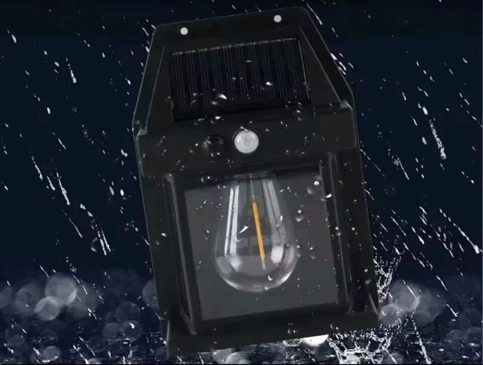 Dış Mekan Ev Teras Bahçe Cafe Hareket Sensörlü Güneş Enerjili Solar Bahçe Lambası [Enerji Sınıfı A+]