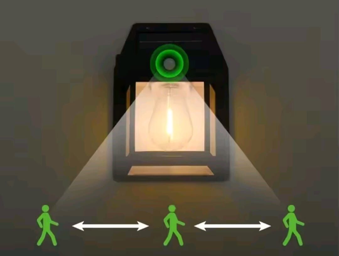Dış Mekan Ev Teras Bahçe Cafe Hareket Sensörlü Güneş Enerjili Solar Bahçe Lambası [Enerji Sınıfı A+]
