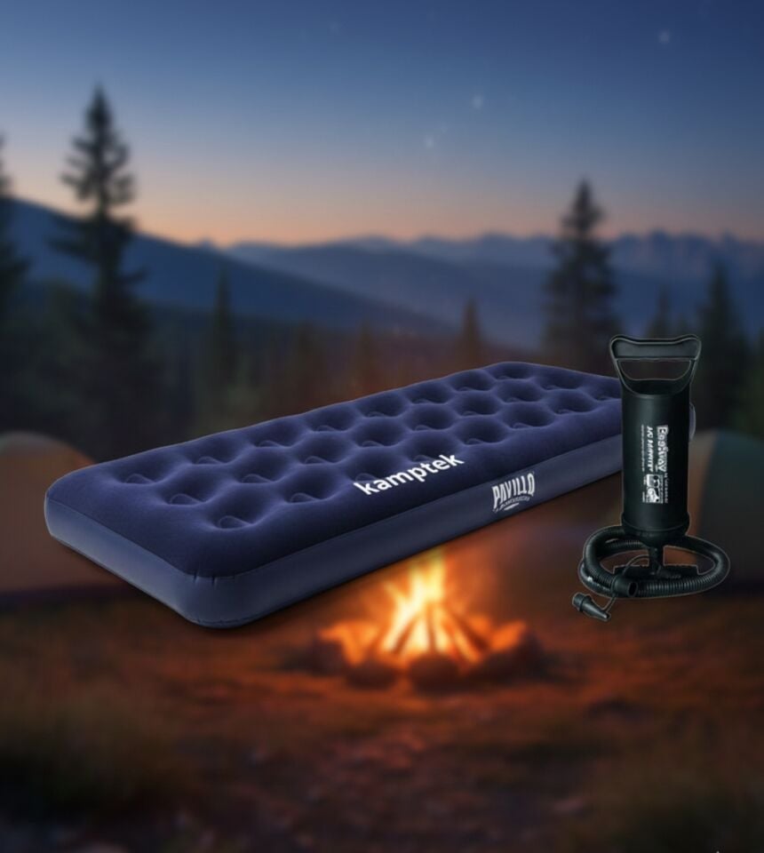 Tek Kişilik Şişme Yatak Set Pompa Dahil Manuel Pompa