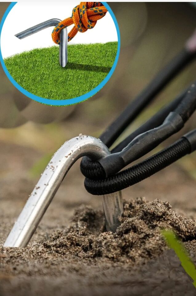Çelik Çadır Kazığı 30 cm Uzunluk 4.5 mm Kalınlık Çadır Tente İçin Kullanım 4 Adet