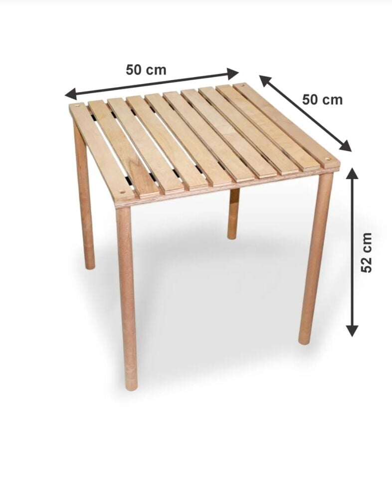 Ahşap Katlanır Pratik Doğa Kamp Piknik Masası 50×50 cm