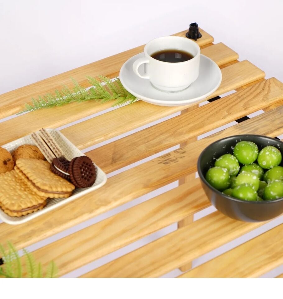 Ahşap Katlanır Pratik Doğa Kamp Piknik Masası 50×50 cm