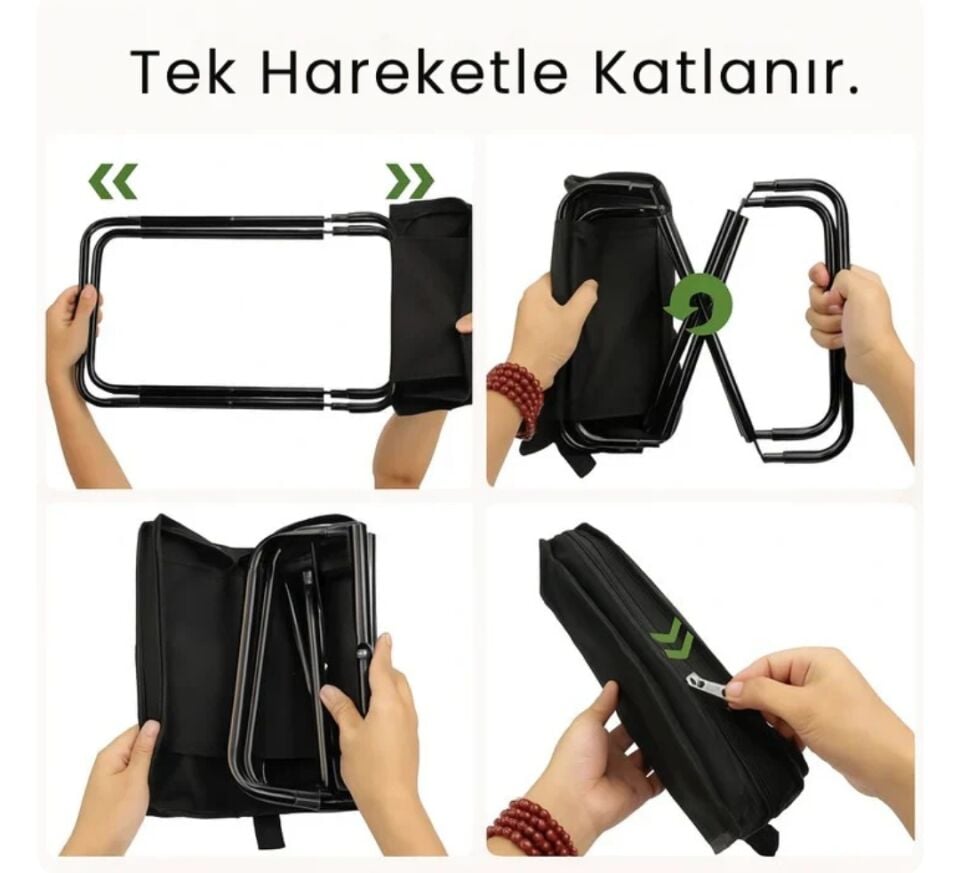 Kamp Katlanabilir Çanta Tabure Pratik Kullanım