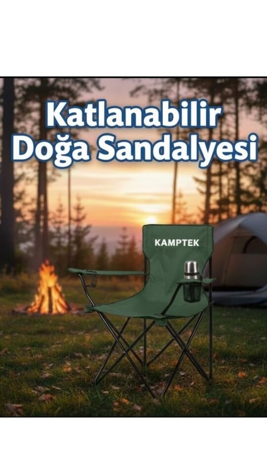 Katlanabilir Kamp Doğa Piknik Sandalyesi Kılıf Hediyeli