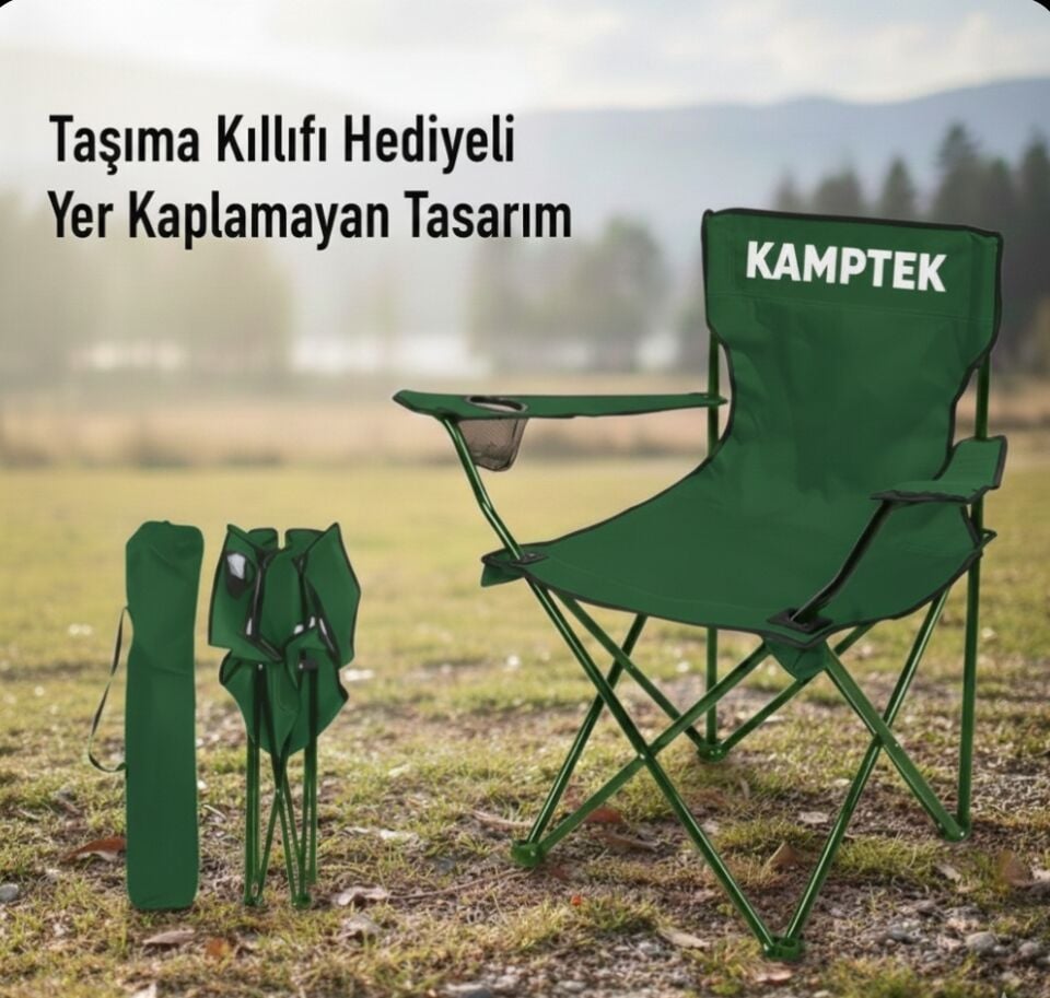 Katlanabilir Kamp Doğa Piknik Sandalyesi Kılıf Hediyeli