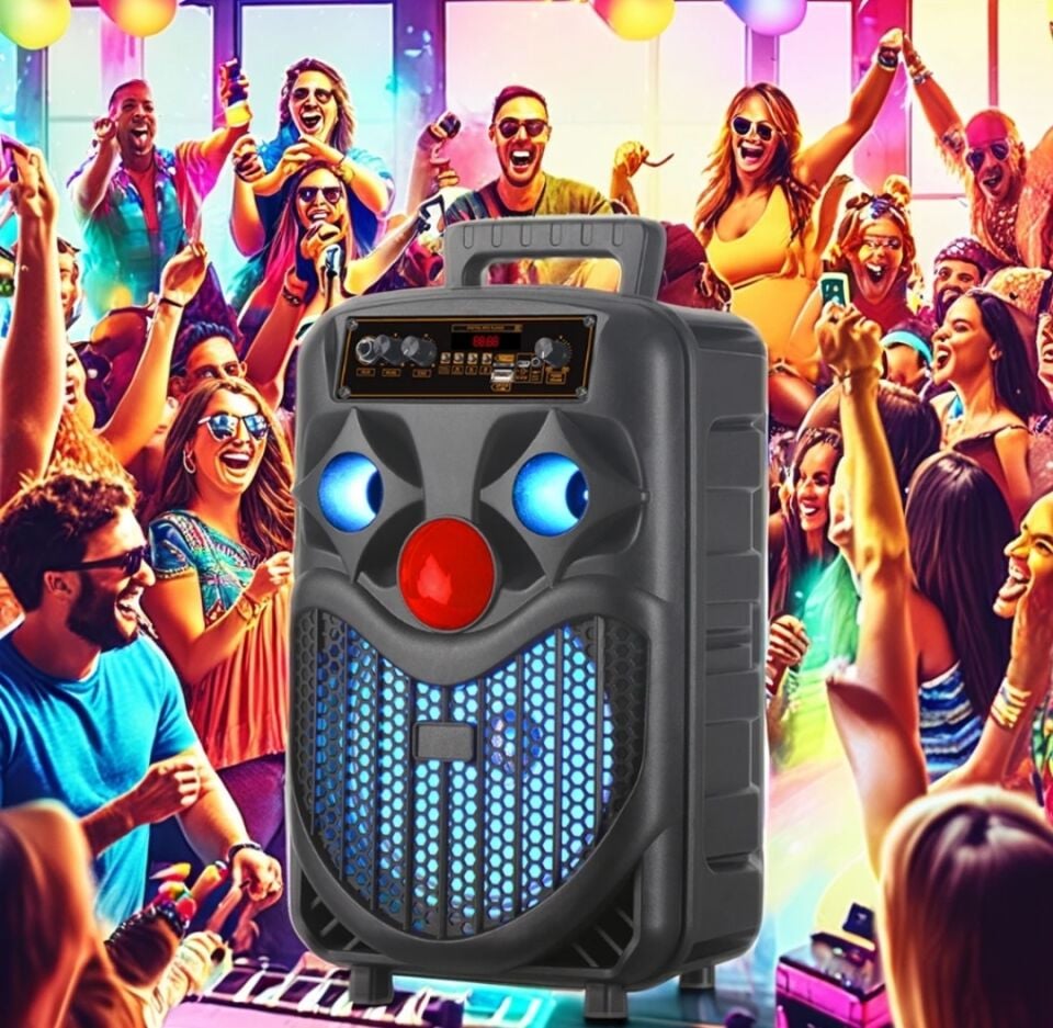 Mikrafonlu Bluetooth Hoparlör Parti Eğlence LED Işıklı Speaker