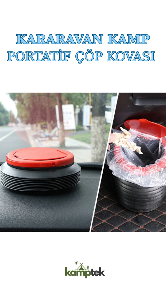 Kamp Karavan Araç Portatif Katlanabilir Plastik Çöp Kovası Çok Amaçlı