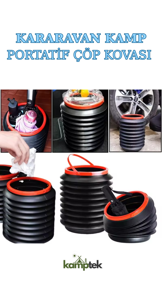Kamp Karavan Araç Portatif Katlanabilir Plastik Çöp Kovası Çok Amaçlı