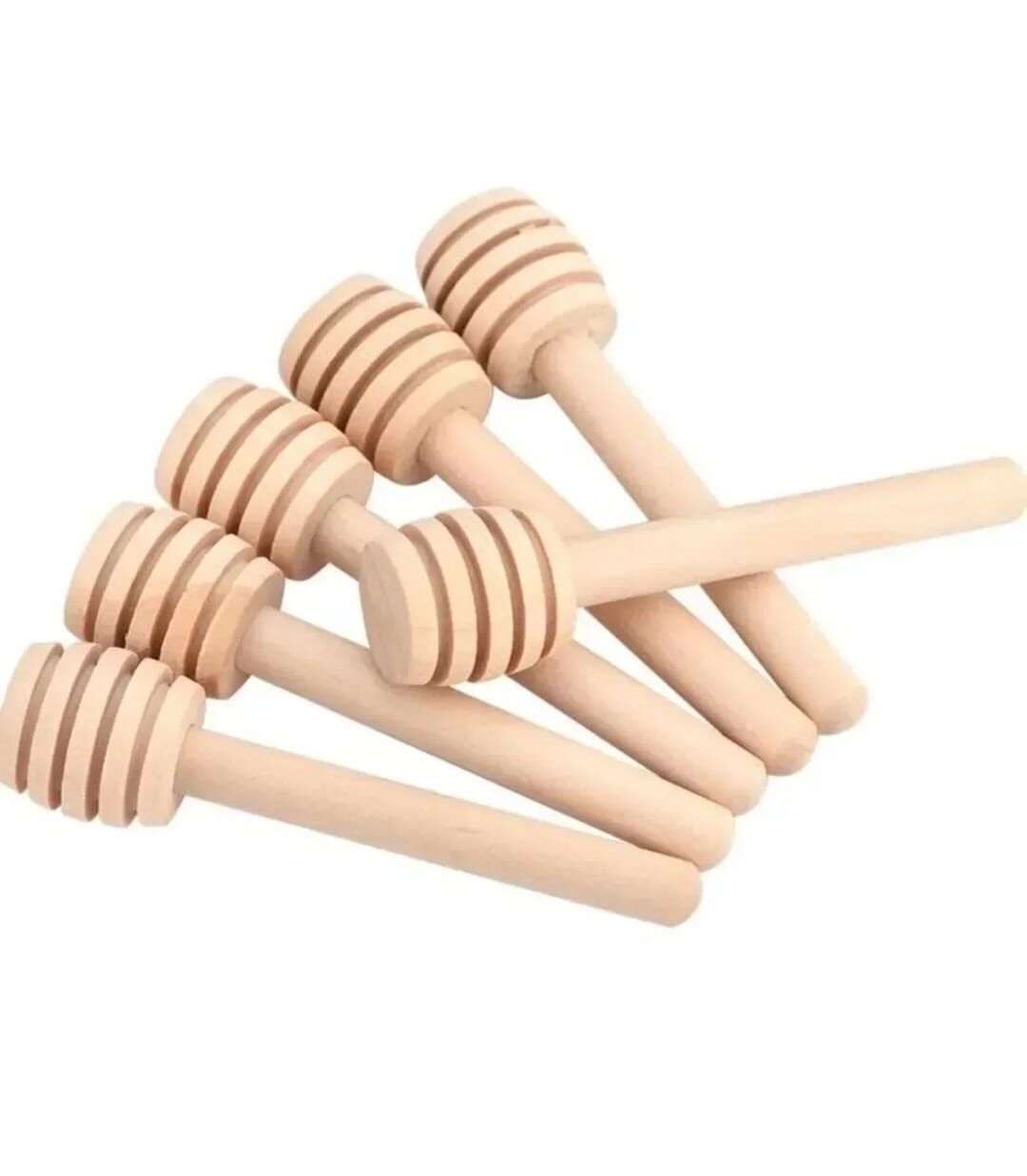 Kamptek Ahşap Mini Kalın Bal Kaşığı 6 Adet Paketli 6 Cm