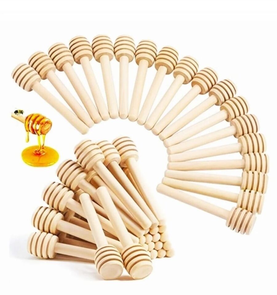 Kamptek Ahşap Mini Kalın Bal Kaşığı 6 Adet Paketli 6 Cm