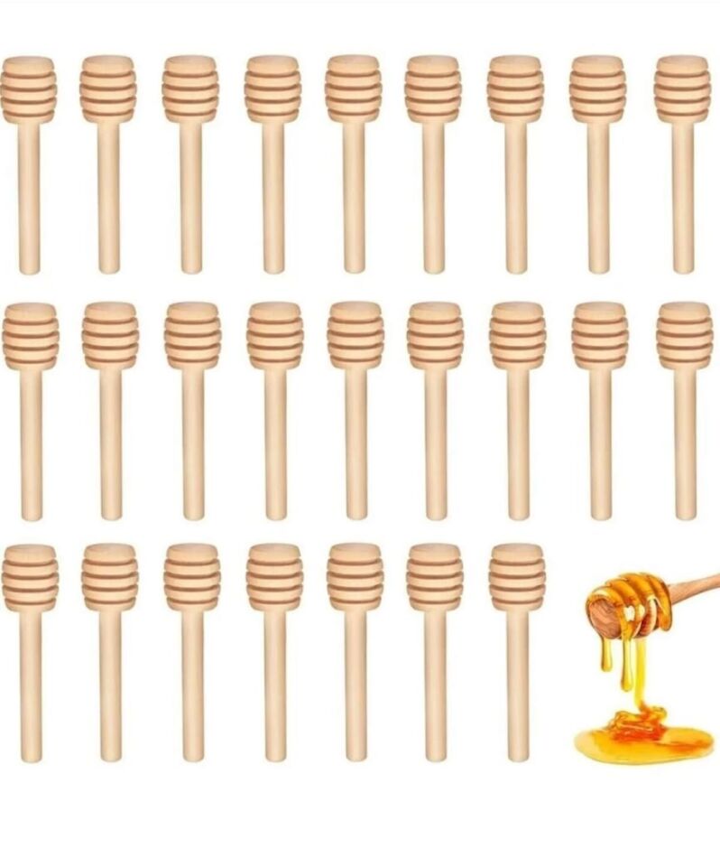 Kamptek Ahşap Mini Kalın Bal Kaşığı Kalın 100 Adet  Paket Ekonomik