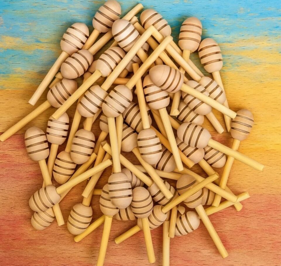 Kamptek Ahşap Mini Standart Bal Kaşığı Kalın 500 Adet Paket Ekonomik