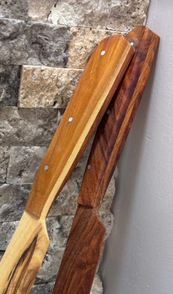 Kamptek Ahşap Saplı Zeytin Ağacından Sebze Kahvaltı Yemek Bıçağı Doğal 21 cm