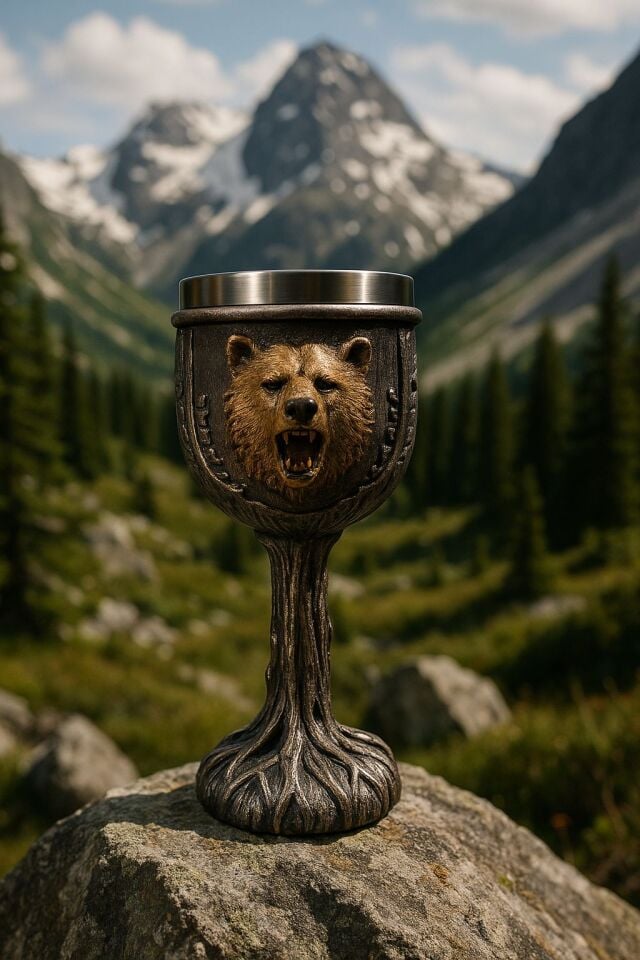 Paslanmaz Çelik Ayı Görünümlü Tasarım Kadeh Bardak 1 Adet