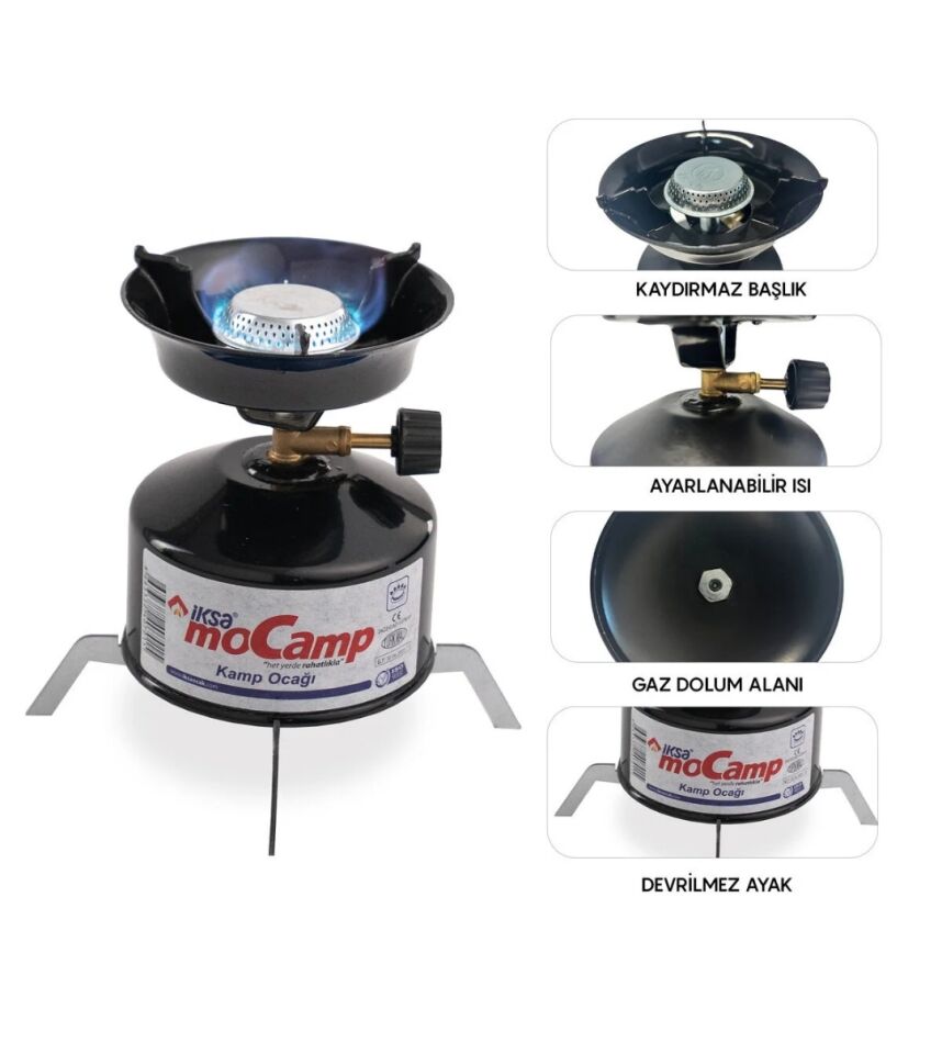 Kamp Ocağı Set Kolay Taşınabilir Denge Aparatlı Çakmak Gazı Hediyeli