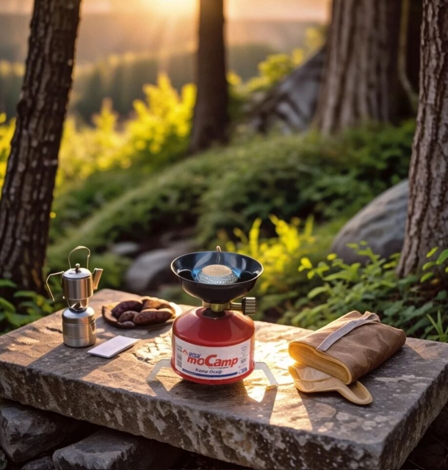 Kamp Ocağı Set Kolay Taşınabilir Denge Aparatlı Çakmak Gazı Hediyeli