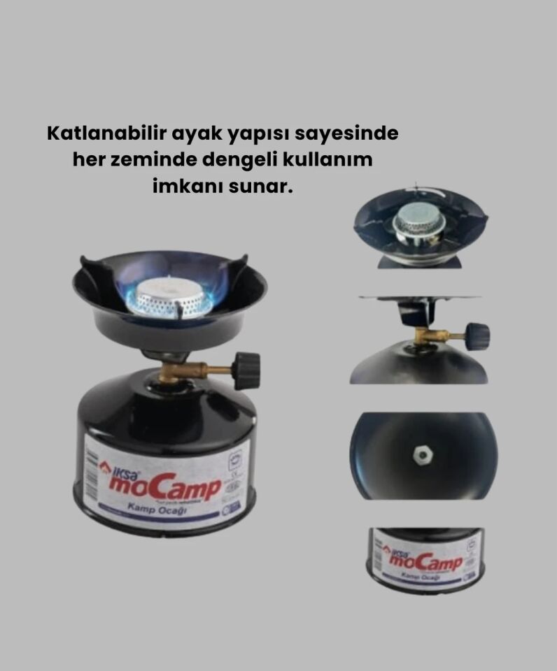 Kamp Ocağı Set Kolay Taşınabilir Denge Aparatlı Çakmak Gazı Hediyeli