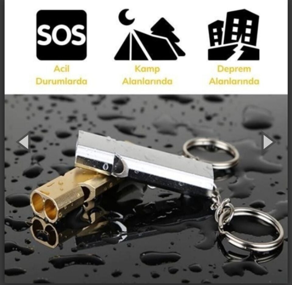Kamp Deprem Dağcılık Acil Durum Düdüğü Anahtarlıklı