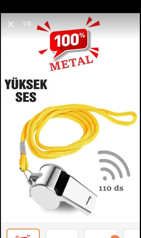 Kamp Deprem Dağcılık Acil Durum Düdüğü Anahtarlıklı