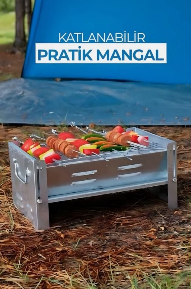 Katlanabilir Pratik Kullanım Yer Kaplamayan Mangal