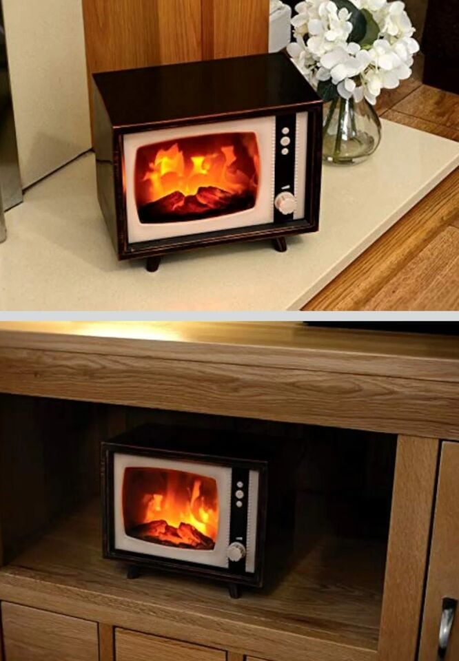 Wintage Dekoratif TV Tasarım Şömine Lamba Dekor