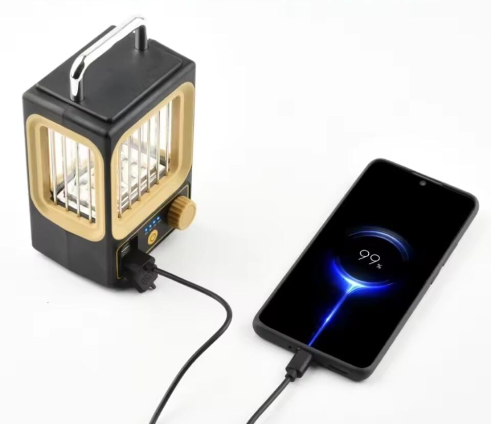 Tasarım Şarj Edilebilir LED Rustik Kamp Doğa Işıldağı Fener